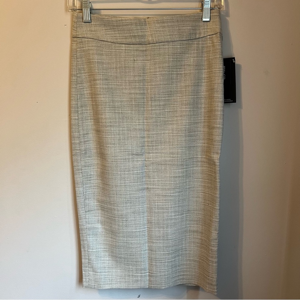 RW&CO Cream Midi A-Line Skirt for Work